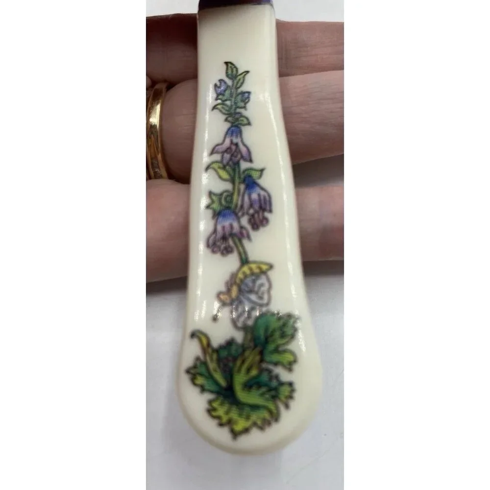 Vintage Pie Cake Knife Etched Design Blade Floral Print Handle Cottagecore 6.5 